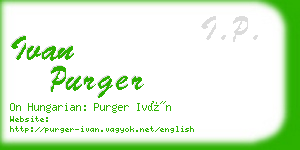 ivan purger business card